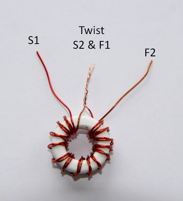 Twist and solder S2 to F1